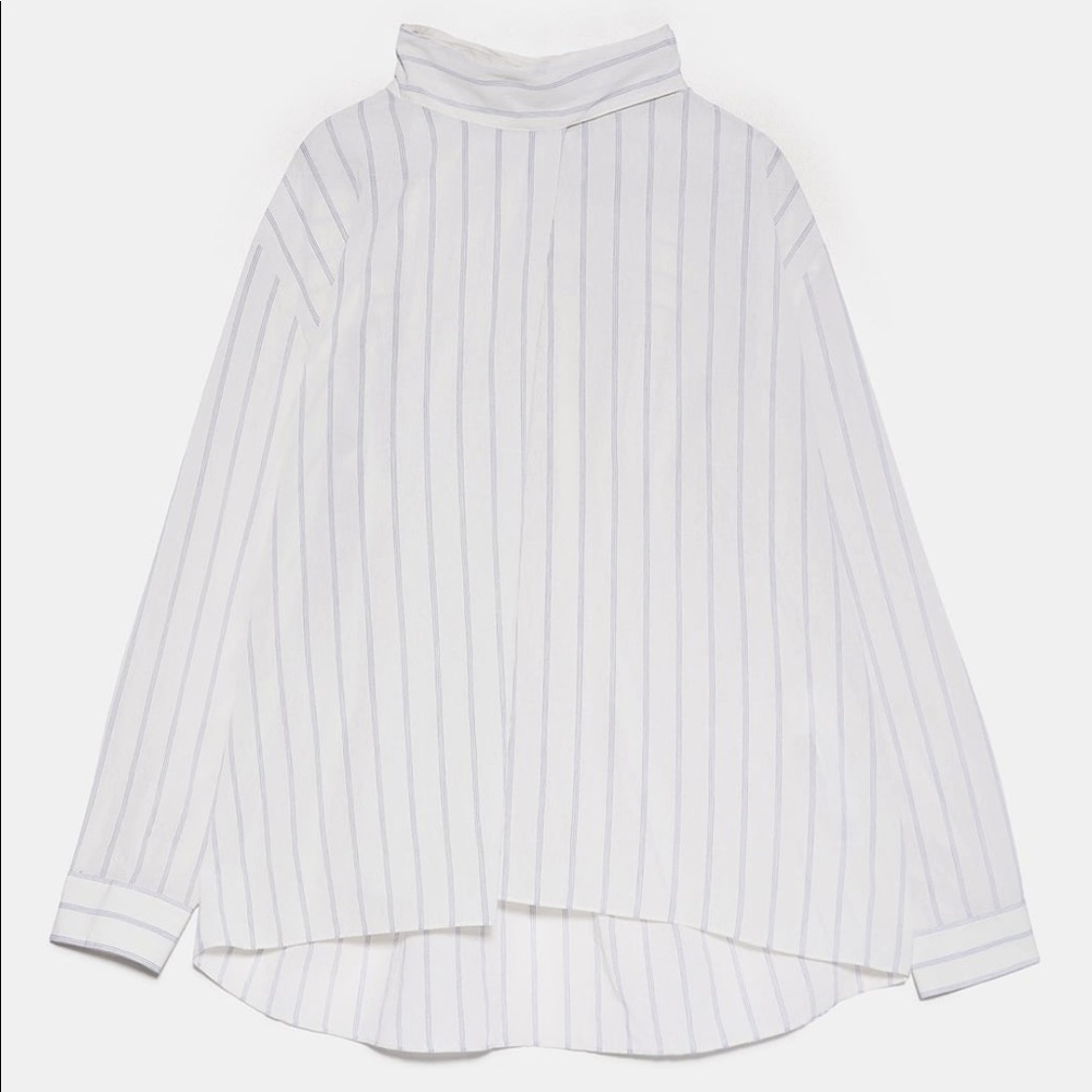 Zara striped poplin shirt, front pleated - Picture 8 of 10